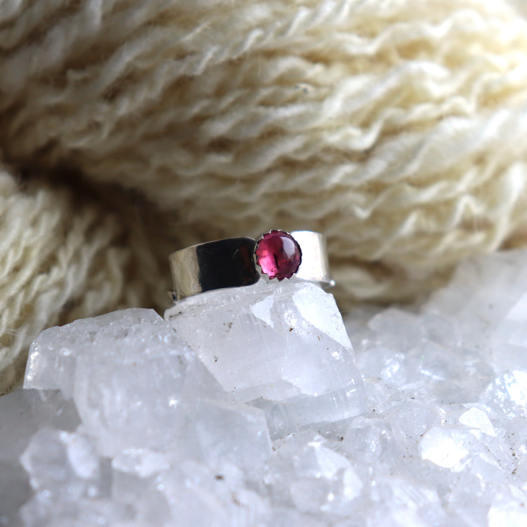 Pink Tourmaline Mountain Ring (size 8)