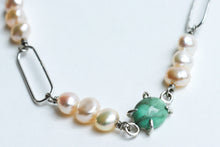 Load image into Gallery viewer, Variscite and Pearl Chain Necklace