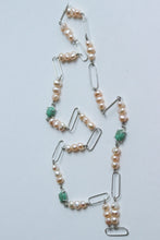 Load image into Gallery viewer, Variscite and Pearl Chain Necklace